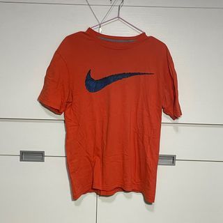 Nike橘色復古短T