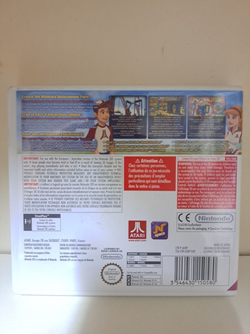 Nintendo 3ds RollerCoaster tycoon 3d, Video Gaming, Video Games