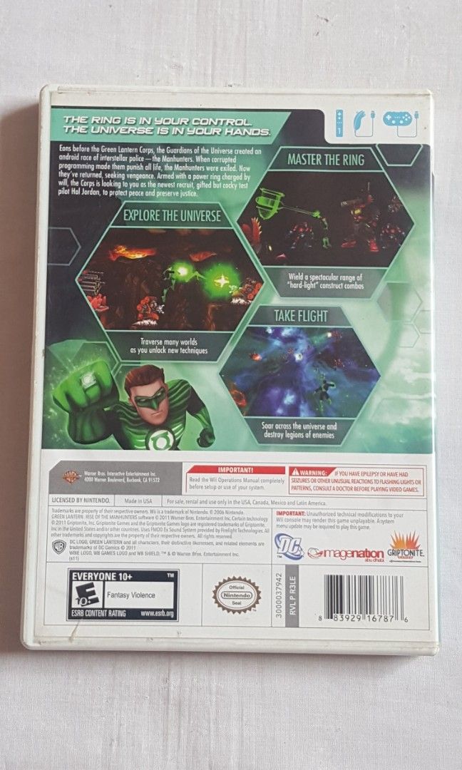 Nintendo Wii Green Lantern Rise Of The Manhunters, Video Gaming, Video