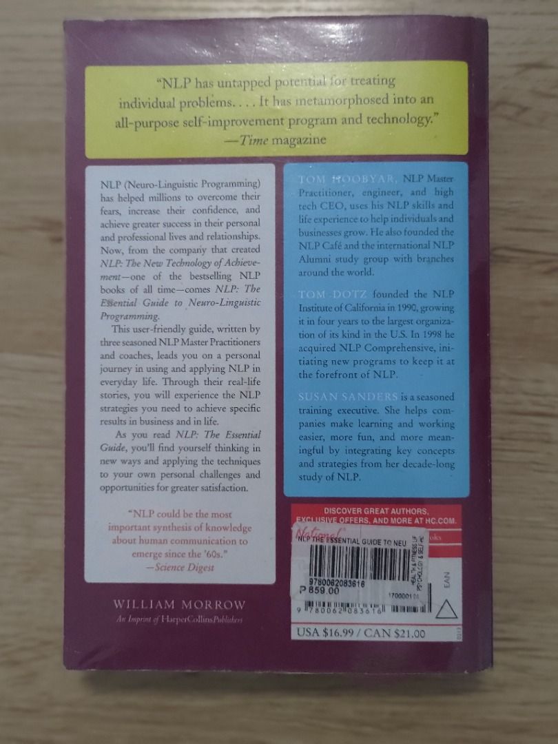 Nlp the essential guide to neuro linguistic programming hobbies
