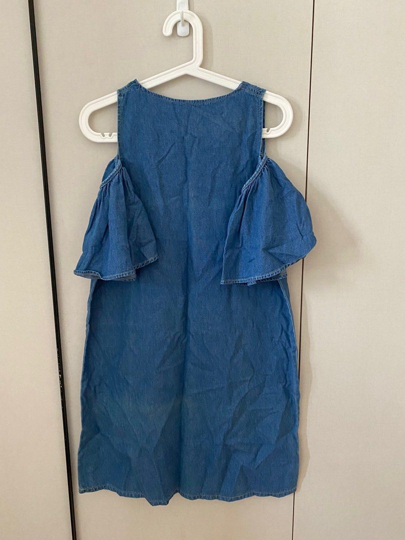 Off Shoulder Denim Dress, Women's Fashion, Dresses Sets, Dresses