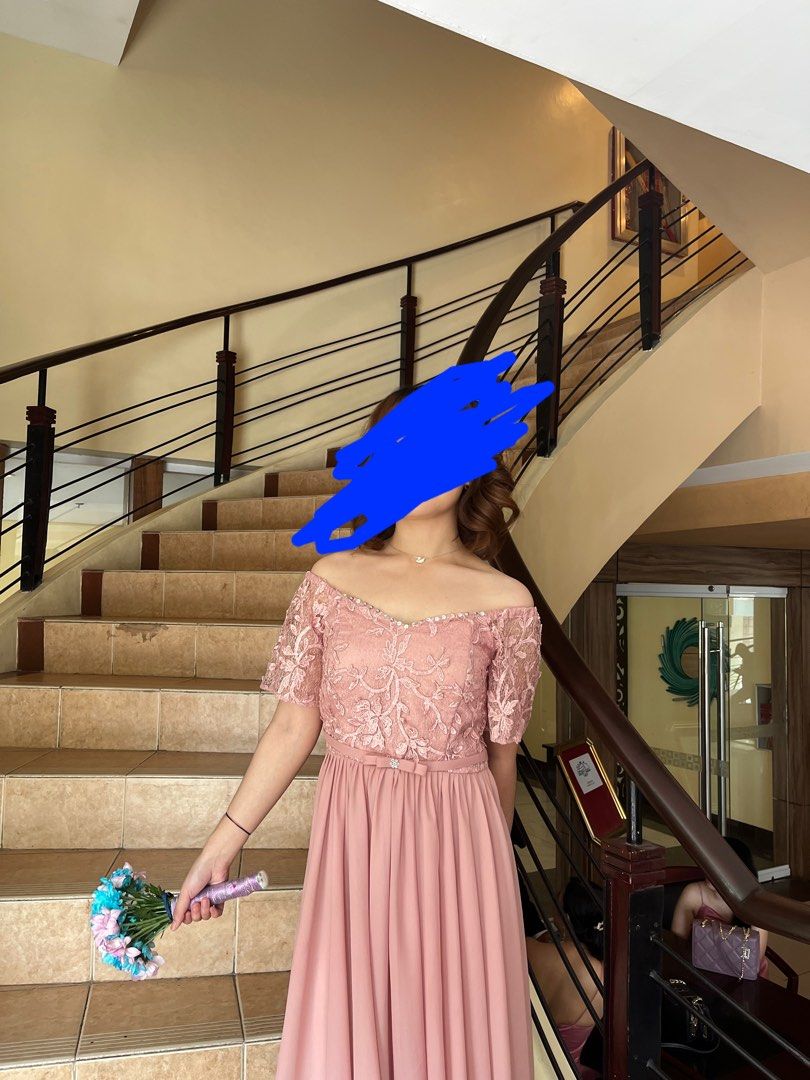 Old Rose Gown Bridesmaid Formal Event Women s Fashion Dresses Sets Evening dresses gowns on Carousell