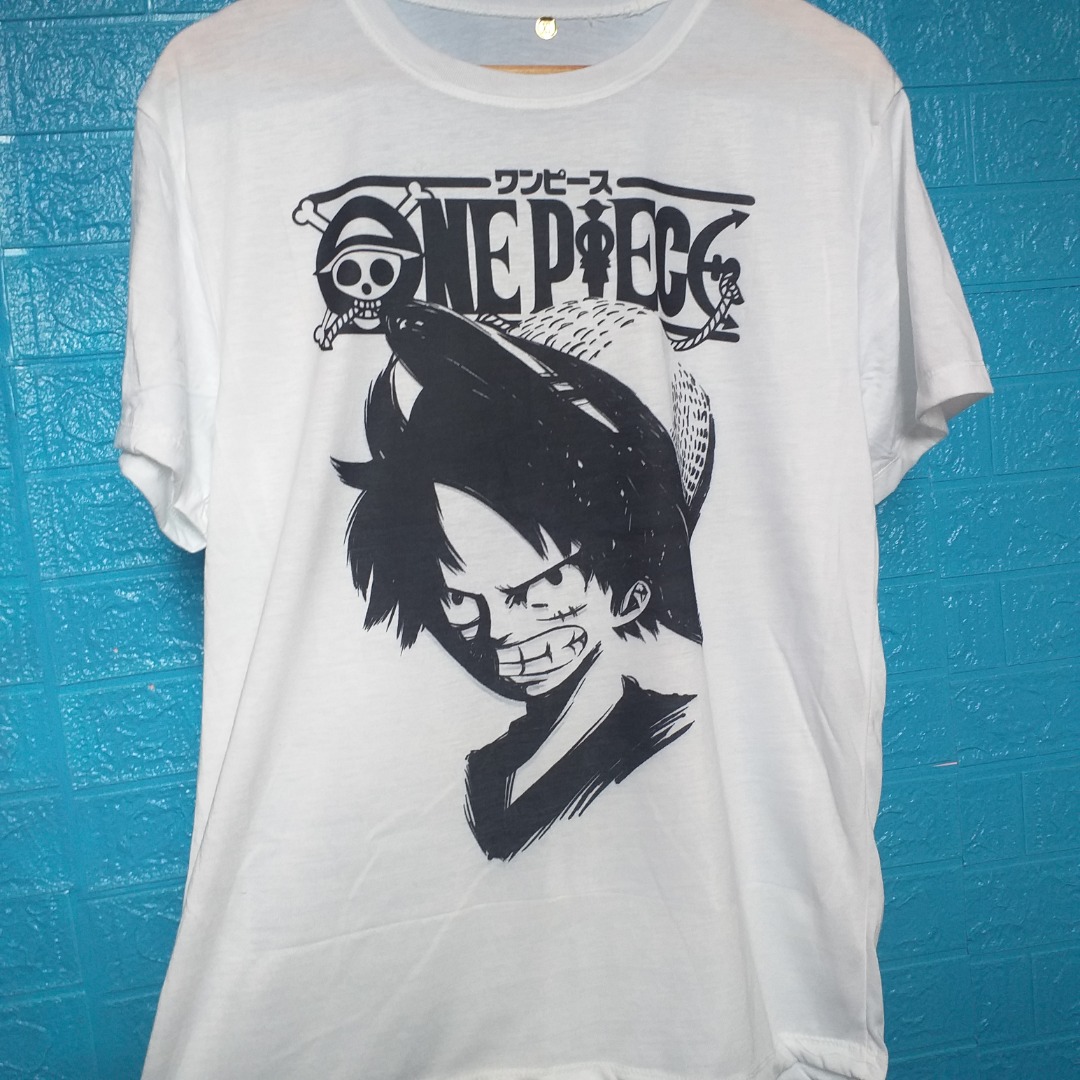 ONE PIECE LUFFY FACE WHITE TSHIRT XL, Men's Fashion, Tops & Sets ...