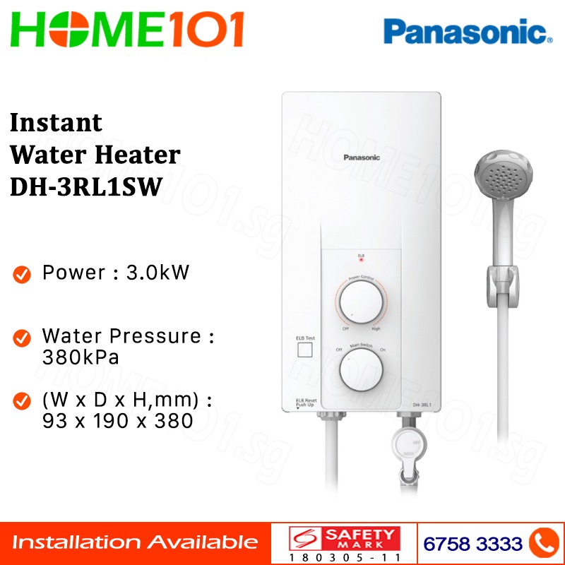 Panasonic Instant Water Heater DH3RL1SW, TV & Home Appliances, Water