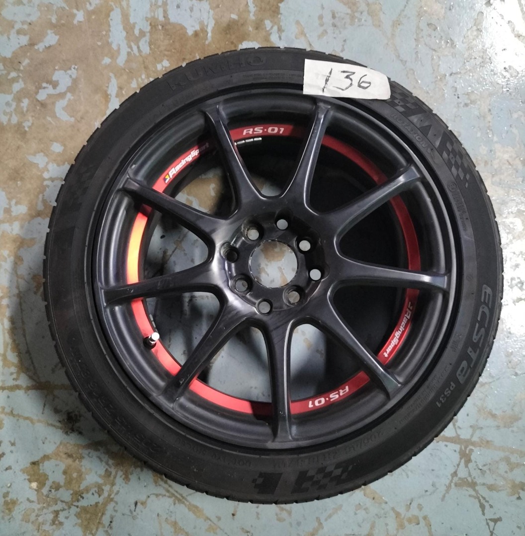 Racing Sport Tyre and Rim Set, Car Accessories, Tyres & Rims on Carousell