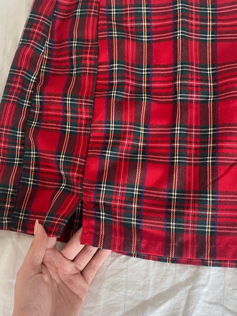 Red Plaid Mini skirt, Women's Fashion, Bottoms, Skirts on Carousell