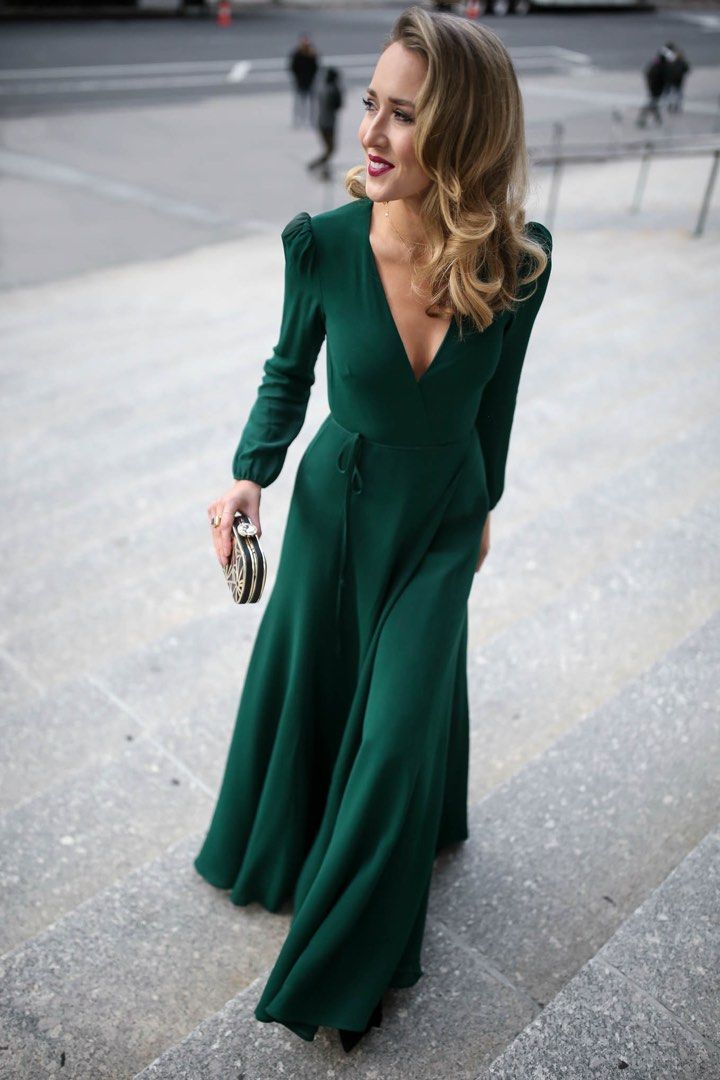Reformation Milan dress emerald