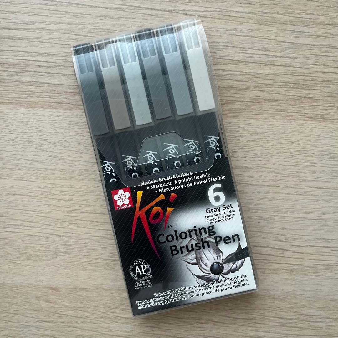 SAKURA Koi Pinselstifte Set - 6 Pastellfarben Mit Flexibler Pinselspitze Für Kreative