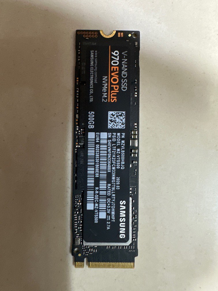 Samsung 970 Evo Plus M.2 NVMe ssd 512 GB, Computers & Tech, Parts ...
