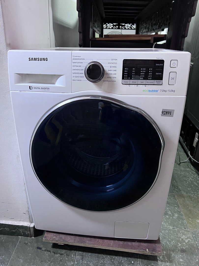 Samsung 7kg washer & 5kg dryer wd70j5410aw on sale