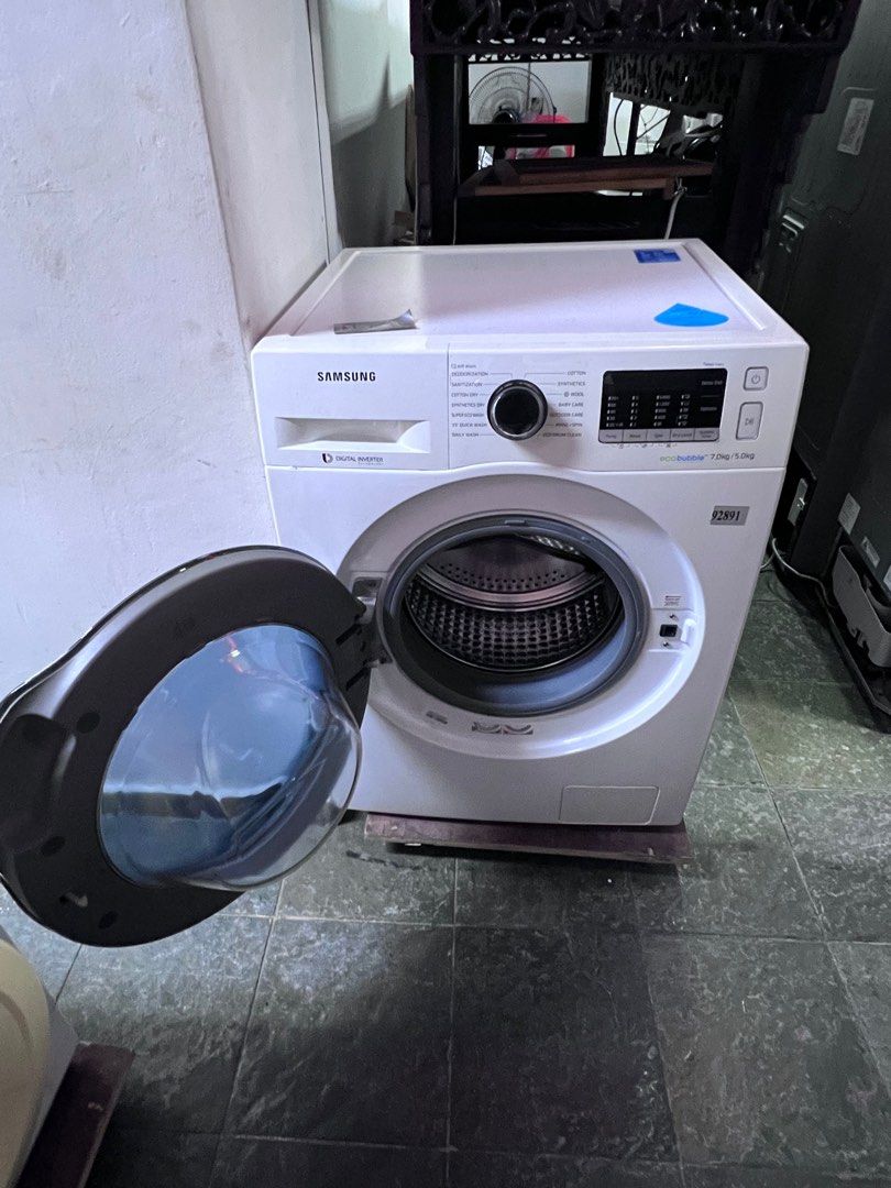 Samsung 7kg washer & 5kg dryer wd70j5410aw top