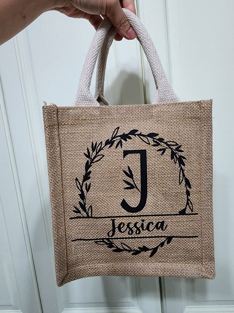 SG Seller Personalised Plain Jute Tote Bag Women s Fashion Bags