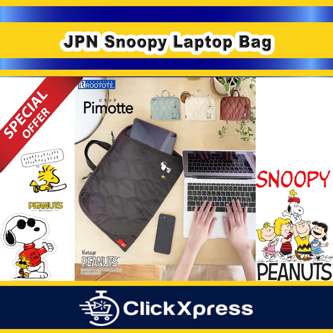 Snoopy Laptop Bag*Include Sling Strap*Jpn Style Snoopy Design Laptop