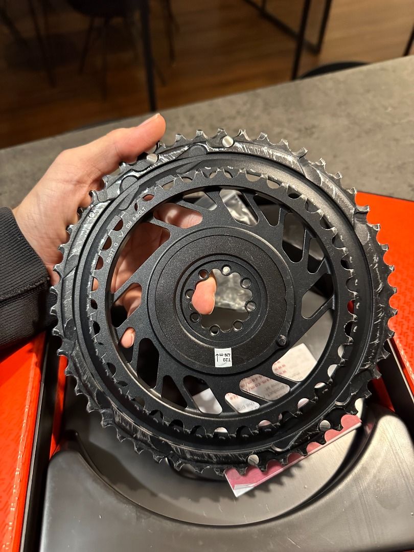 Sram Chainring Red Black And White SRAM Red E1 AXS 2x 12