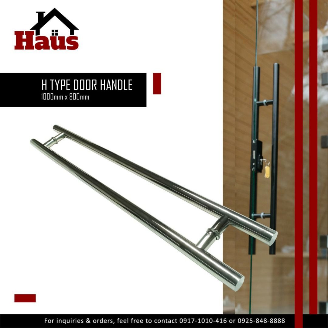 Stainless Steel H Type Door Handle 1000 x 800mm, Commercial