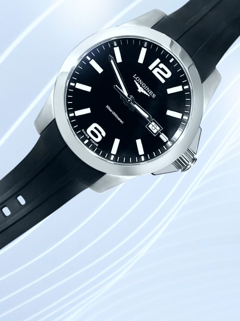 Longines conquest rubber strap deals