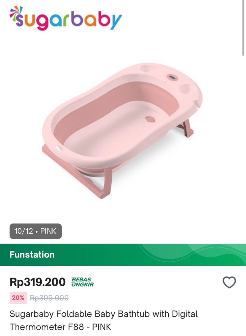 Sugarbaby Foldable Baby Bath Tub with Digital Thermometer on Carousell
