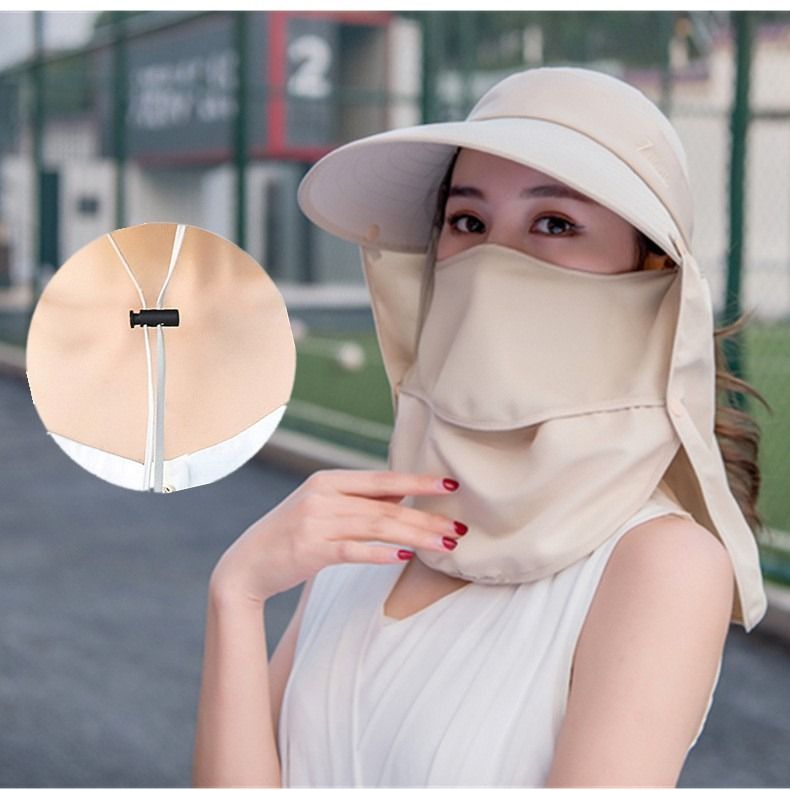 Sun resistant Hat Adjustable Summer Korean style Folding UV Protection Face Covering Sun Hat Women s Golf hat