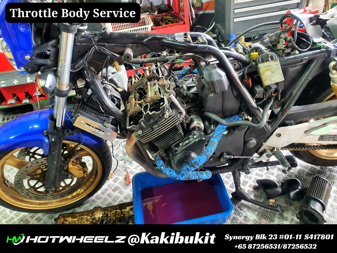 THROTTLE BODY SERVICE & FUEL INJECTOR CLEANINGHONDA CB400/SUPER FOUR