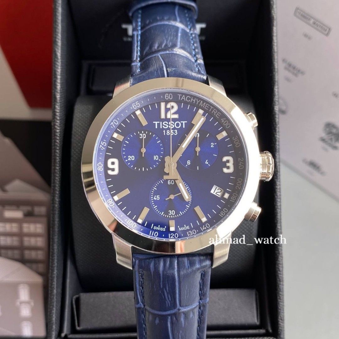 Tissot PRC 200 Chronograph Blue Navy Leather T055.417.16.047.00