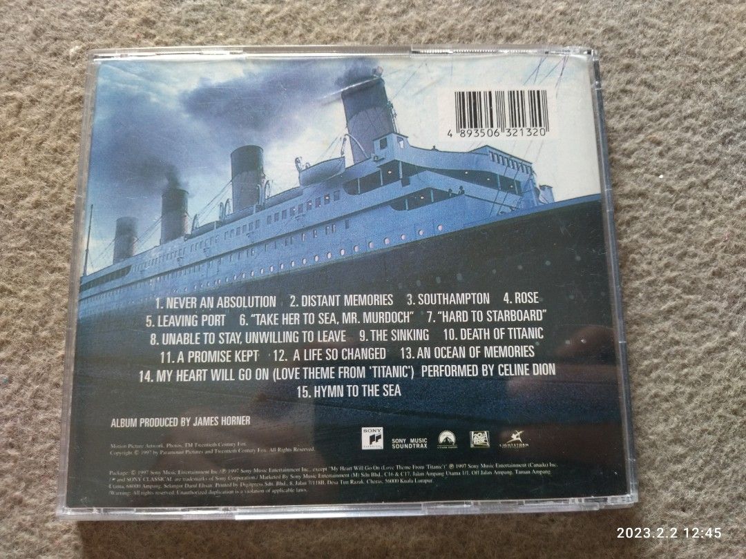 Titanic Music From The Motion Picture, Hobbies & Toys, Music & Media, CDs &  DVDs on Carousell