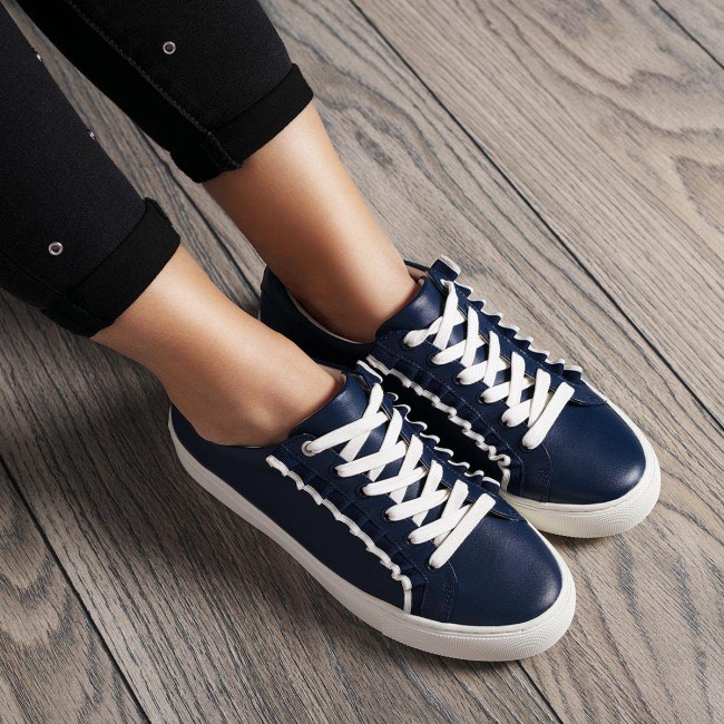 Tory burch store ruffle sneaker navy