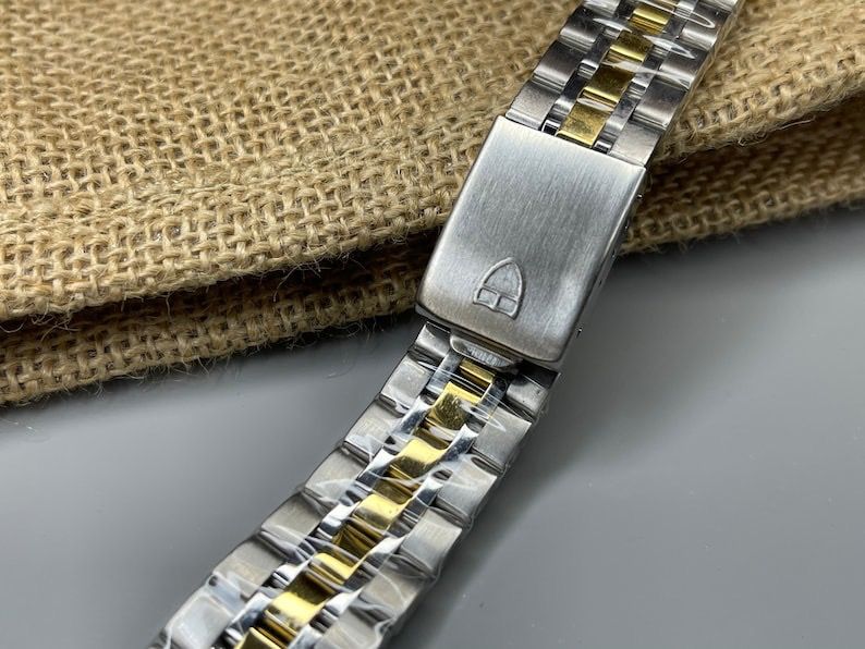 Tudor 20mm two tone jubilee rice beads bracelet band stainless steel strap