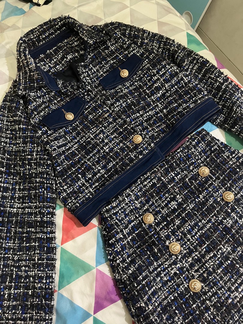 Tweed Blazer Set, Women's Fashion, Women's Clothes, Dresses & Skirts on Carousell