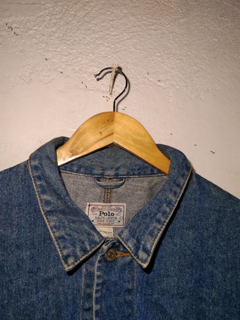 vintage polo denim jacket, Men's Fashion, Coats, Jackets and Outerwear