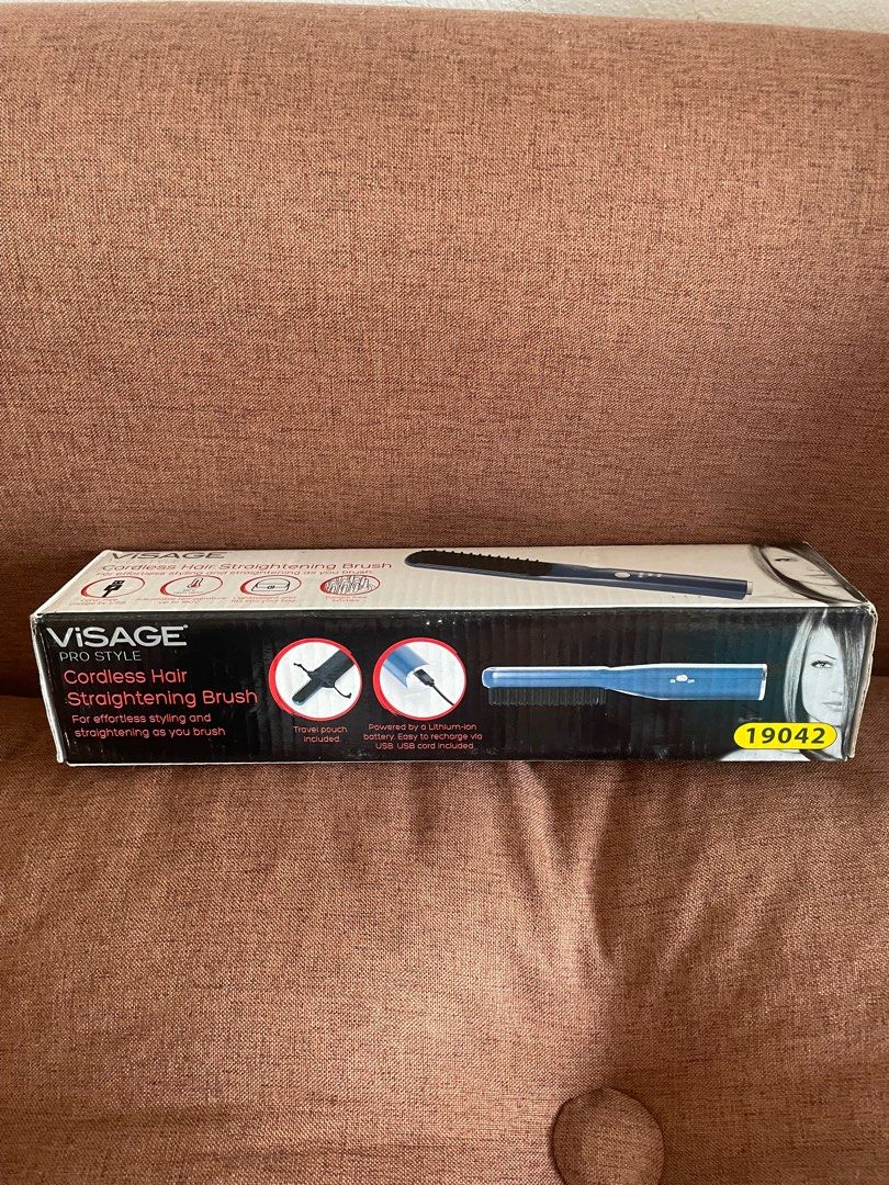 VISAGE cordless hair straightening brush, Beauty & Personal Care, Hair on Carousell