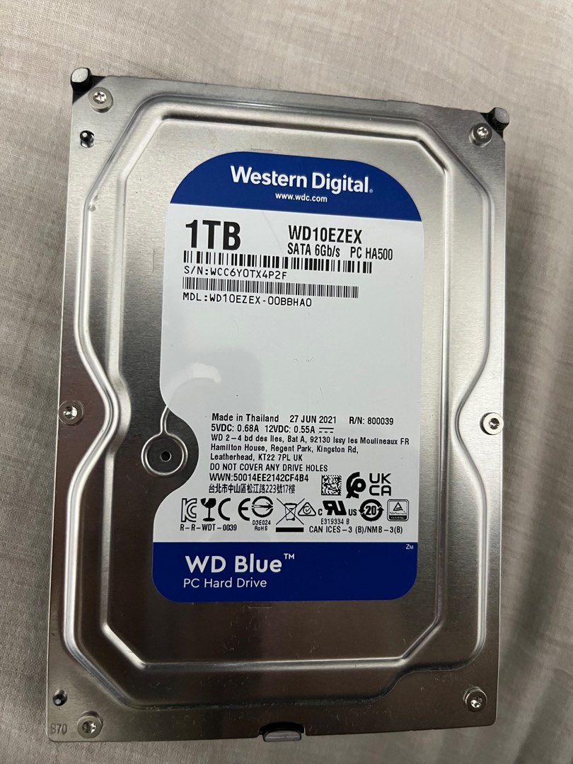 WD Blue 1TB Hard Drive, Computers & Tech, Parts & Accessories, Hard ...