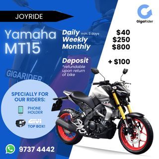 YAMAHA MT 15 | V2 | Motorcycle rental you can trust | Rent Bike