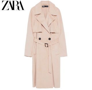 ZARA Belted Suede Trench Coat for Spring/Autumn