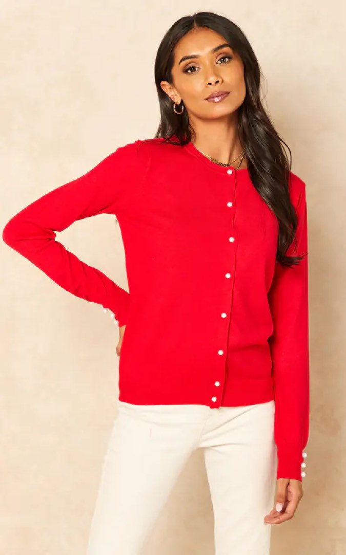 ZARA KNITTED CARDIGAN WITH PEARL BUTTONS, Women's Fashion, Tops,  Longsleeves on Carousell
