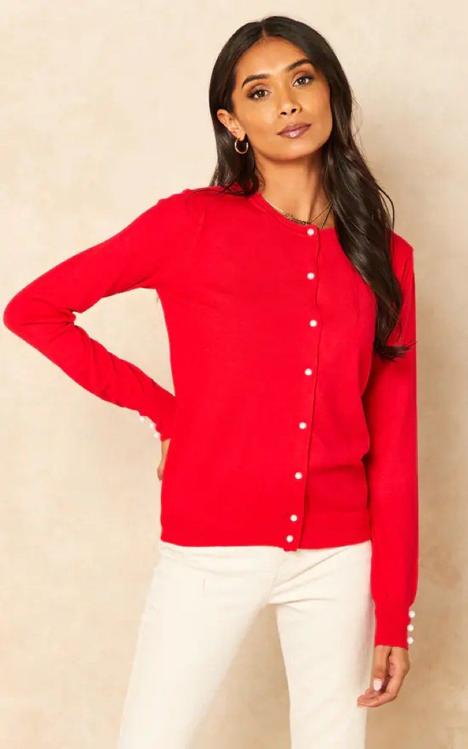 Pearl button cardigan zara clearance