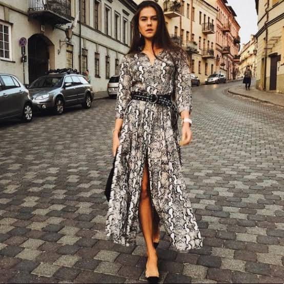 Zara snakeskin online maxi dress