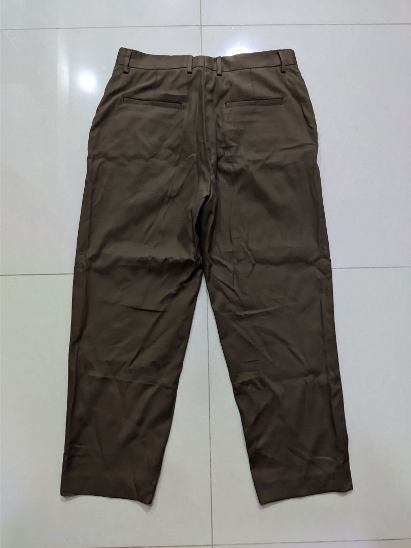 Zara Wide Leg Pleated Pants, Men's Fashion, Bottoms, Trousers on Carousell