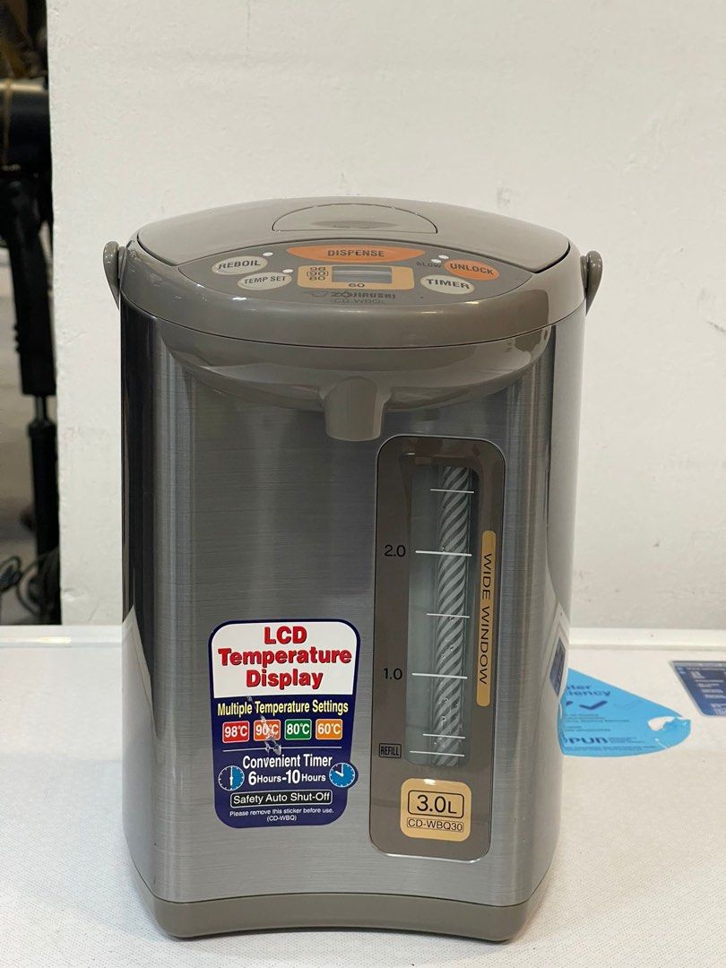 ZOJIRUSHI CDWBQ30 MICRO NON VACUUM ELECTRIC AIR POT (3L), TV & Home Appliances, Kitchen