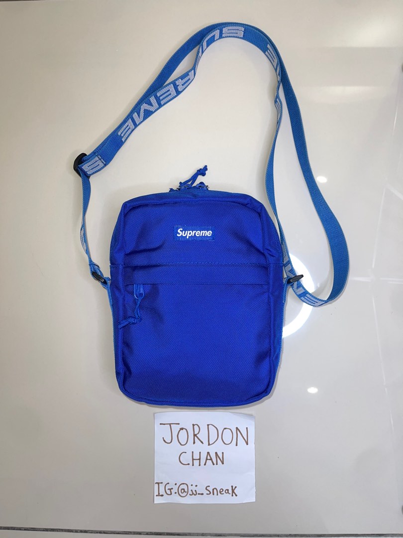 100% Legit] Supreme Shoulder Bag Blue (SS18), Men's Fashion, Bags, Sling  Bags on Carousell