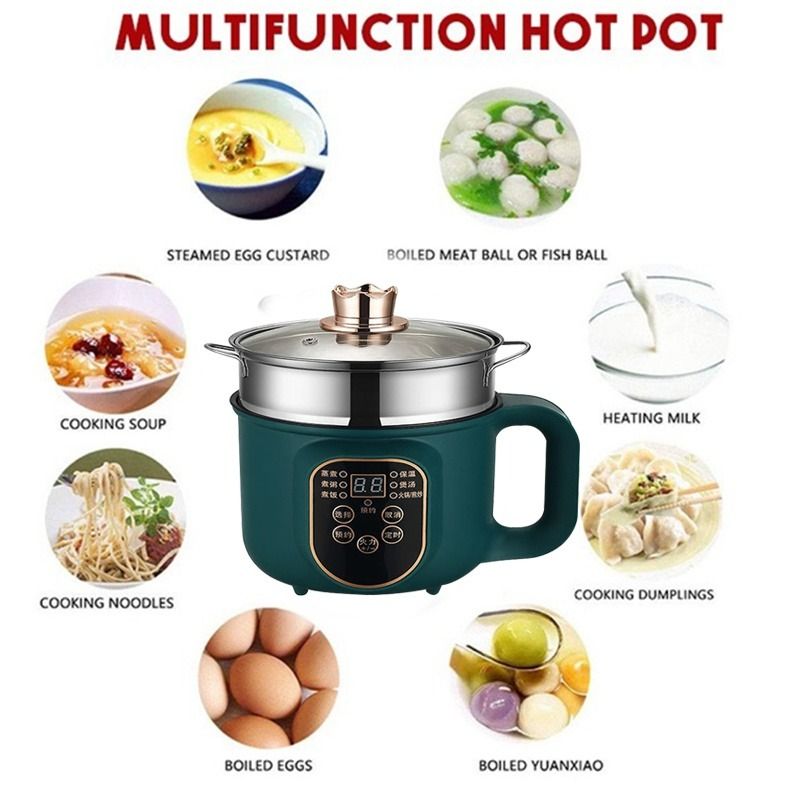 1.8L Non Stick Electric Pot Mini Rice Cooker With Steamer Frying