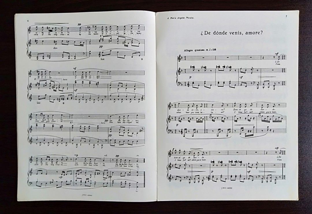 1965 JOAQUIN RODRIGO Cuatro Madrigales Amatorios (For High Voice