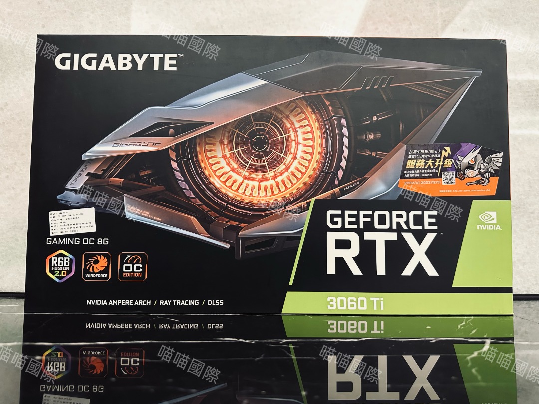 3060 TI 保固5年現貨當天寄技嘉GIGABYTE RTX 3060Ti Gaming OC 8G 極新