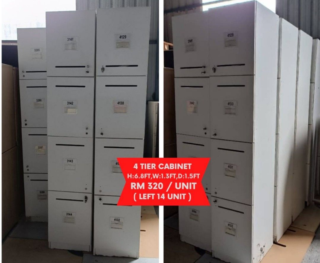 4 TIER LOCKER Furniture & Home Living, Furniture, Shelves