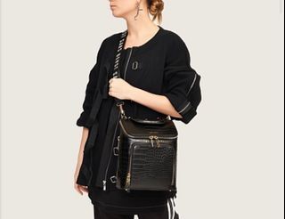 60% Off!! Cult Australian Label SANS BEAST Brief Liaison Black Crocodile Cross Body Tote Bag!! GORGEOUS!!