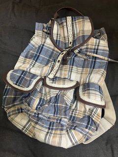 日系鄉村格紋後背包 （梨花購入）