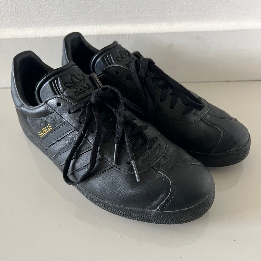 All black clearance leather gazelle