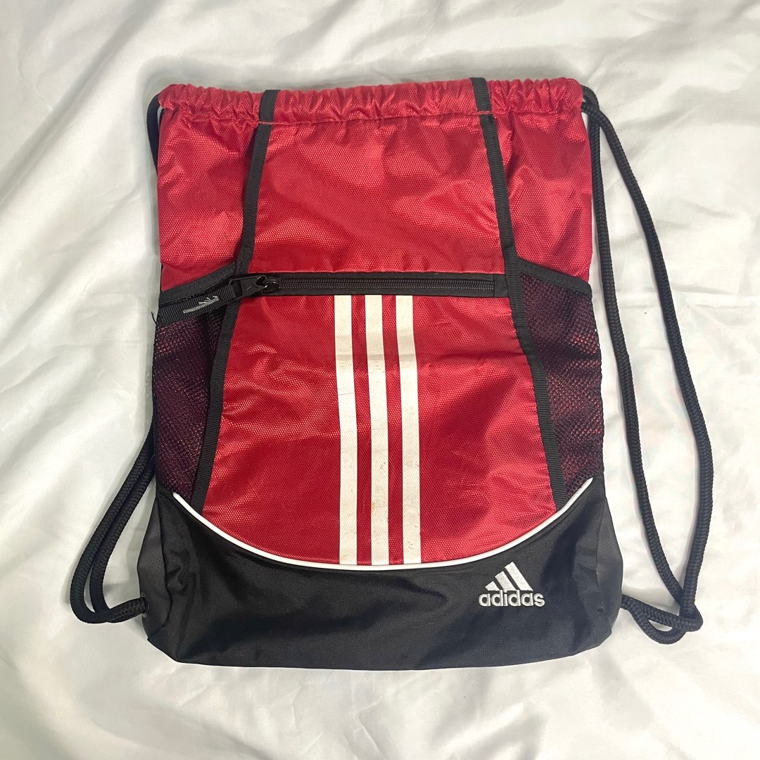 adidas red gym sack / bag on Carousell