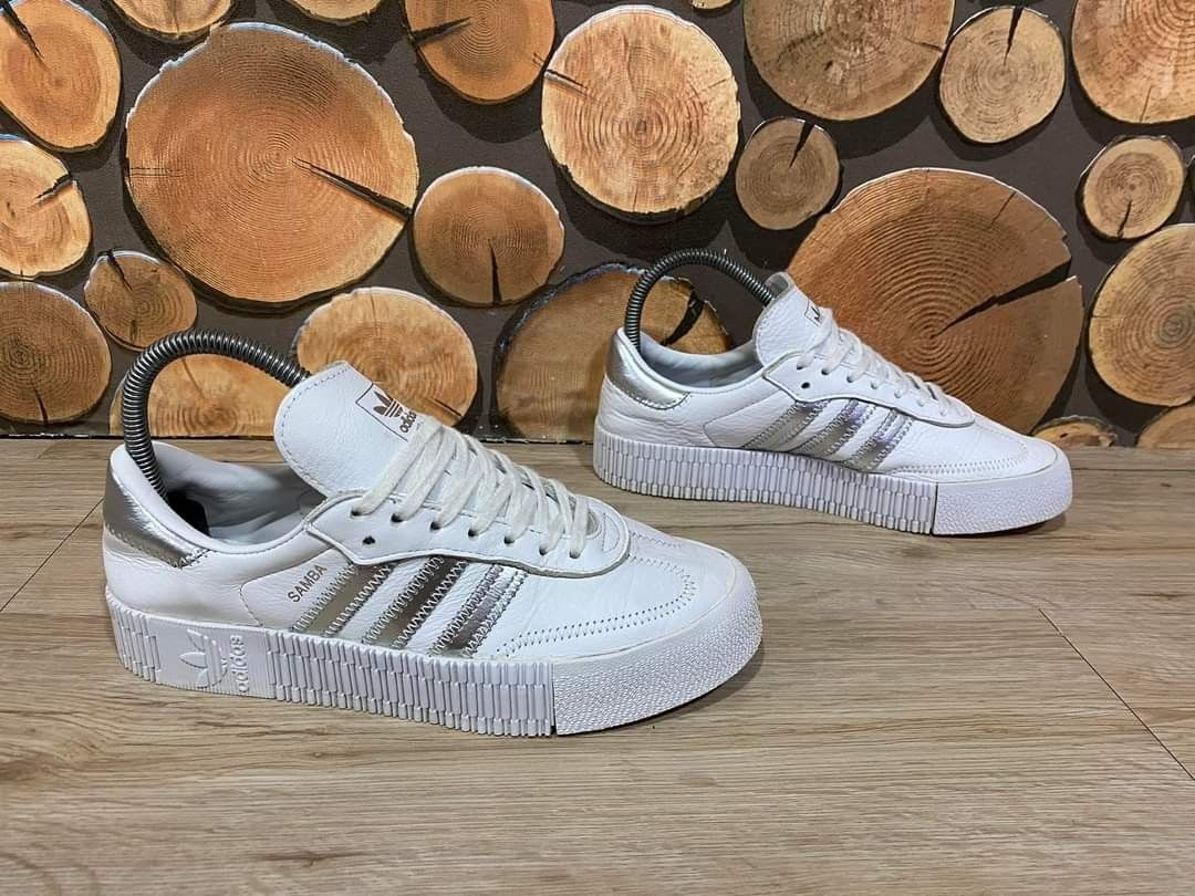 adidas sambarose white silver