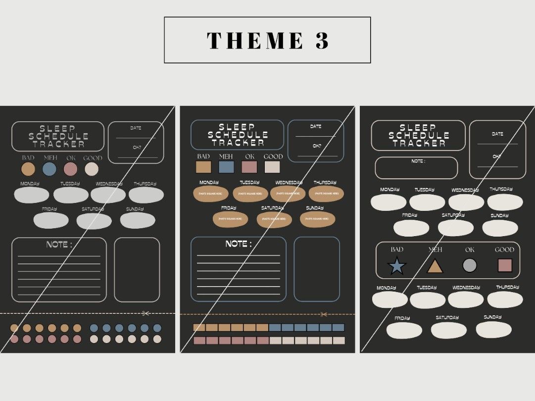 Aesthetic Minimalist Sleep Schedule Tracker Canva Planner Template ...