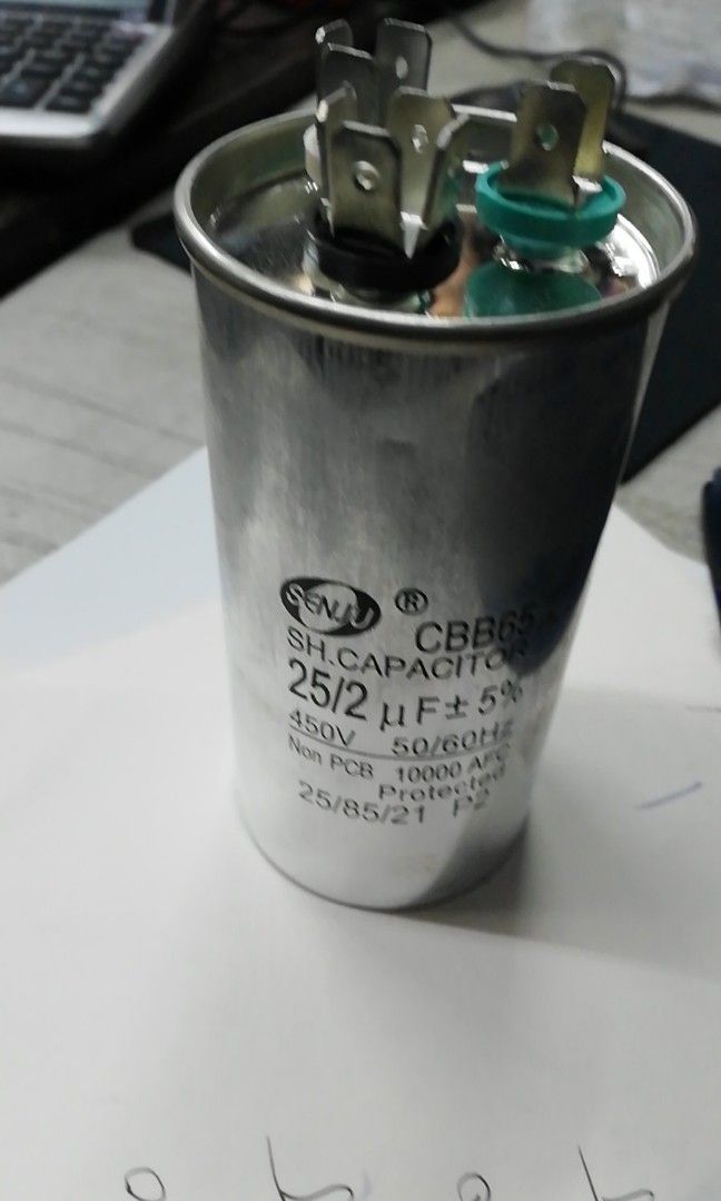 Aircon capacitor 25/2 uf 450v, TV & Home Appliances, Air Conditioning